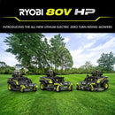 80V Max HP Lithium 54" Brushless Electric Zero Turn Lawn Mower - Seakundi
