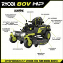 80V Max HP Lithium 54" Brushless Electric Zero Turn Lawn Mower - Seakundi