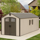 D 8 ft. x 20 ft. Plastic Outdoor Storage Shed – Double Doors, Lockable, Water-Resistant & UV-Protected