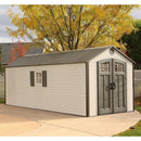 D 8 ft. x 20 ft. Plastic Outdoor Storage Shed – Double Doors, Lockable, Water-Resistant & UV-Protected