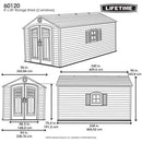 D 8 ft. x 20 ft. Plastic Outdoor Storage Shed – Double Doors, Lockable, Water-Resistant & UV-Protected