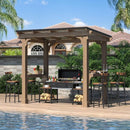 Veikous D Wooden Grill Gazebo Outdoor with Steel Roof – Mk Barz