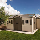 D 8 ft. x 20 ft. Plastic Outdoor Storage Shed – Double Doors, Lockable, Water-Resistant & UV-Protected