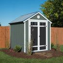 Garden D 6 ft. x 8 ft. Wood Storage Shed – Pressure-Treated, Lockable Double Doors, Water-Resistant, Steep Slope Roof