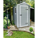 Keter Manor 4 ft. x 6 ft. Vertical Resin Outdoor Storage Shed – Weather-Resistant, UV-Protected, Lockable, Compact Tool & Garden Shed