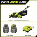 RYOBI 40v Hp brushless 21" self-propelled AWD dual-blade mower kit - Seakundi