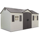 D 8 ft. x 20 ft. Plastic Outdoor Storage Shed – Double Doors, Lockable, Water-Resistant & UV-Protected