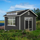 Handy Home Windemere 10 ft. x 12 ft. Wooden Storage Shed – Premium Solid Wood, Lockable Double Doors, Pressure-Treated, Water-Resistant