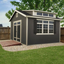 Handy Home Windemere 10 ft. x 12 ft. Wooden Storage Shed – Premium Solid Wood, Lockable Double Doors, Pressure-Treated, Water-Resistant