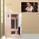KUNSANA Far infrared sauna room,One person size, Hemlock Wooden Far Infrared Sauna for Home
