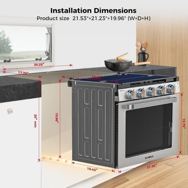 Camplux 21 Inches RV Stove Gas Range Oven 3 Burners Cooktop – Mk Barz