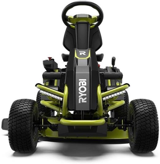 RYOBI 38″ 100Ah Battery Electric Rear Engine Riding Lawn Mower – Quiet, Powerful & Eco-Friendly | Model RY48111