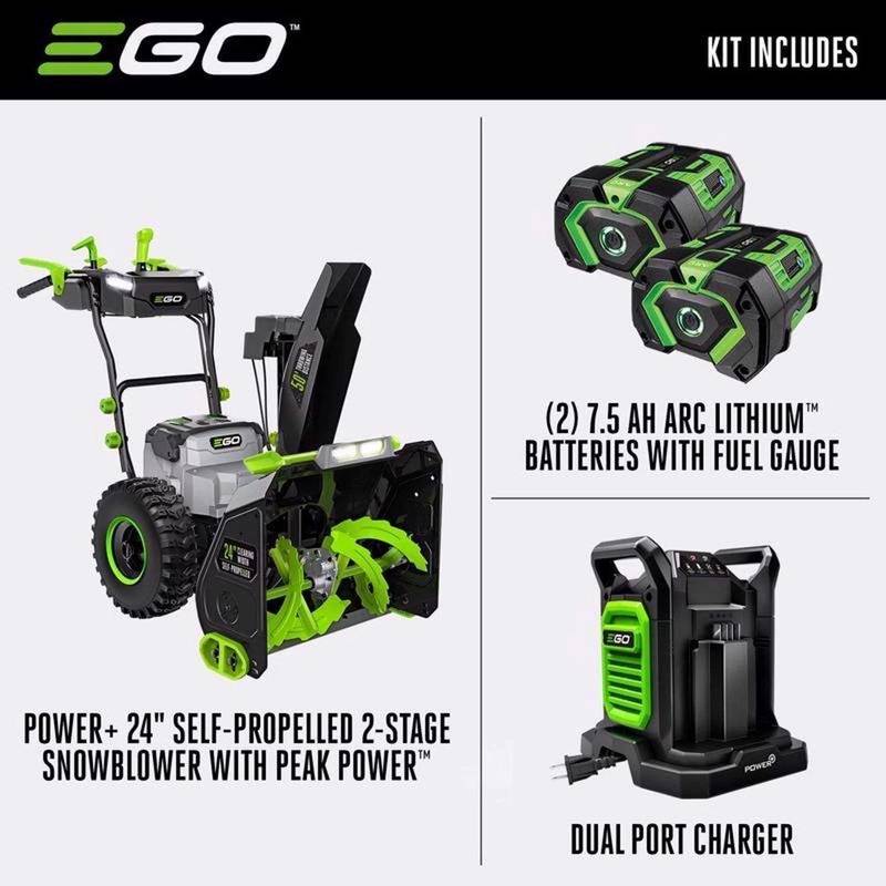 EGO Power+ SNT2405 24 in. Two stage 56 V Battery Snow Blower Kit (Battery & Charger) W/ TWO 7.5 AH BATTERIES – Bitz & Buttons
