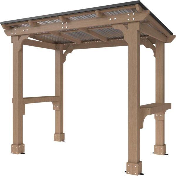 Veikous D Wooden Grill Gazebo Outdoor with Steel Roof – Mk Barz
