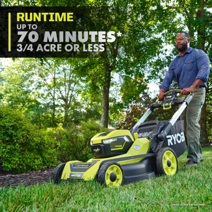 RYOBI 40v Hp brushless 21" self-propelled AWD dual-blade mower kit - Seakundi