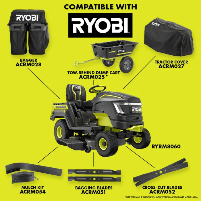 Brushless 80V Hp 46-Inch Cordless Lawn Tractor Battery Powered - Seakundi