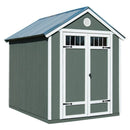 Garden D 6 ft. x 8 ft. Wood Storage Shed – Pressure-Treated, Lockable Double Doors, Water-Resistant, Steep Slope Roof