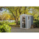 Keter Manor 4 ft. x 6 ft. Vertical Resin Outdoor Storage Shed – Weather-Resistant, UV-Protected, Lockable, Compact Tool & Garden Shed