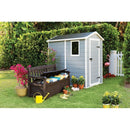 Keter Manor 4 ft. x 6 ft. Vertical Resin Outdoor Storage Shed – Weather-Resistant, UV-Protected, Lockable, Compact Tool & Garden Shed