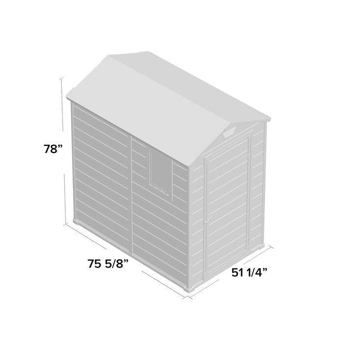 Keter Manor 4 ft. x 6 ft. Vertical Resin Outdoor Storage Shed – Weather-Resistant, UV-Protected, Lockable, Compact Tool & Garden Shed