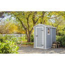 Keter Manor 4 ft. x 6 ft. Vertical Resin Outdoor Storage Shed – Weather-Resistant, UV-Protected, Lockable, Compact Tool & Garden Shed