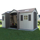 Lifetime 15 ft. x 8 ft. Dual Entry Outdoor Storage Shed – Heavy-Duty HDPE, Steel-Reinforced, Lockable, UV & Water Resistant