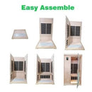 KUNSANA Far infrared sauna room,One person size, Hemlock Wooden Far Infrared Sauna for Home