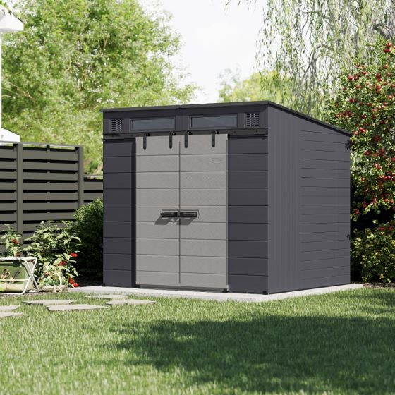 Suncast Modernist® 8 ft. x 7 ft. Dual Barn Door Storage Shed - Seakundi