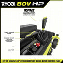 RYOBI 80V HP Brushless 42 in. Battery Electric Cordless Zero Turn Riding Mower Batteries and Charger 80V Batteries 40V - Seakundi