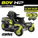 RYOBI 80V HP Brushless 42 in. Battery Electric Cordless Zero Turn Riding Mower Batteries and Charger 80V Batteries 40V - Seakundi