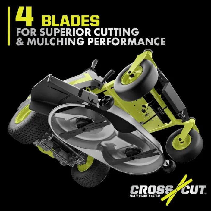 RYOBI 80V HP Brushless 42 in. Battery Electric Cordless Zero Turn Riding Mower Batteries and Charger 80V Batteries 40V - Seakundi
