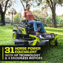 RYOBI 80V HP Brushless 42 in. Battery Electric Cordless Zero Turn Riding Mower Batteries and Charger 80V Batteries 40V - Seakundi