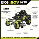 RYOBI 80V HP Brushless 42 in. Battery Electric Cordless Zero Turn Riding Mower Batteries and Charger 80V Batteries 40V - Seakundi