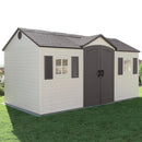 Lifetime 15 ft. x 8 ft. Outdoor Garden Storage Shed – Double Doors, Skylights, HDPE Resin, Steel-Reinforced, Weather-Resistant