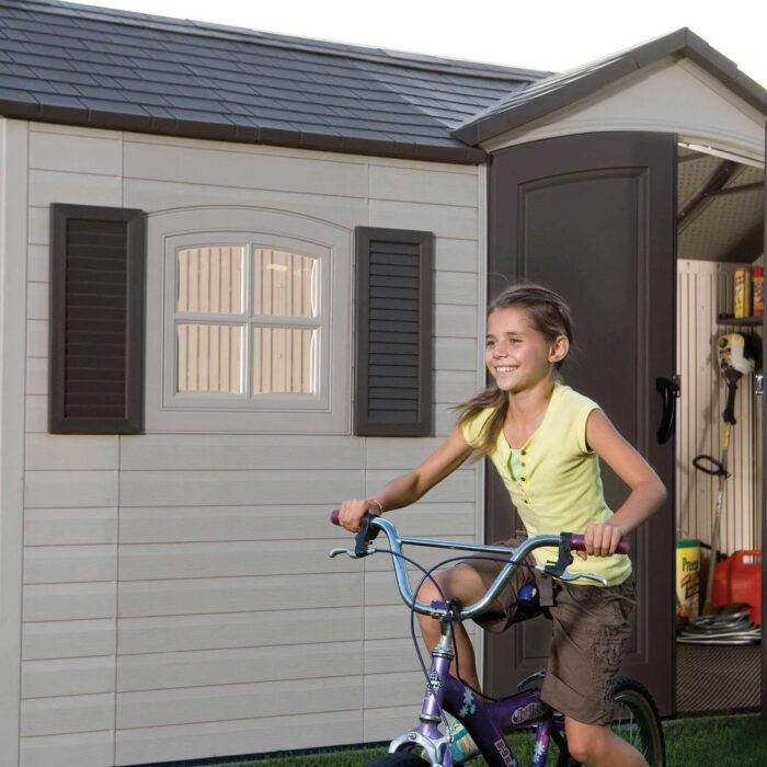Lifetime 15 ft. x 8 ft. Outdoor Garden Storage Shed – Double Doors, Skylights, HDPE Resin, Steel-Reinforced, Weather-Resistant