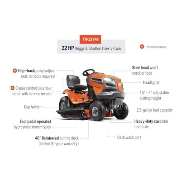 Husqvarna 46″ 22 HP Riding Mower YTH22V46 – Bitz & Buttons